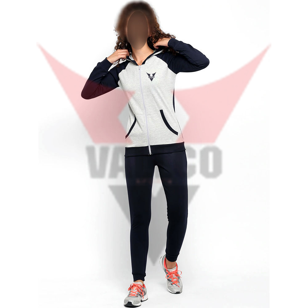 Best Product Customized Made Wholesale Rate Black White With Hood Women Tracksuit