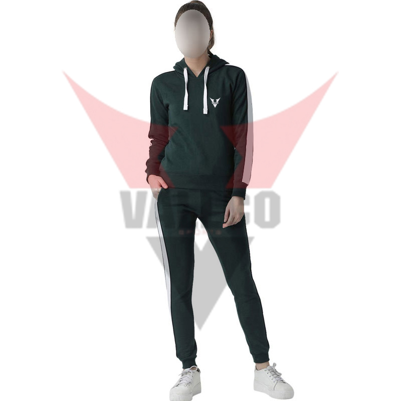 Green White Color Outer Wear Tracksuit Pullover Style Highest Quality Women Tracksuit