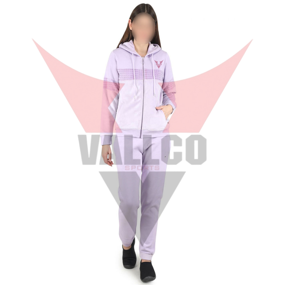 With Hood Zipper Two Piece Tracksuit Set In Different Color Best Material Women Tracksuits Sets