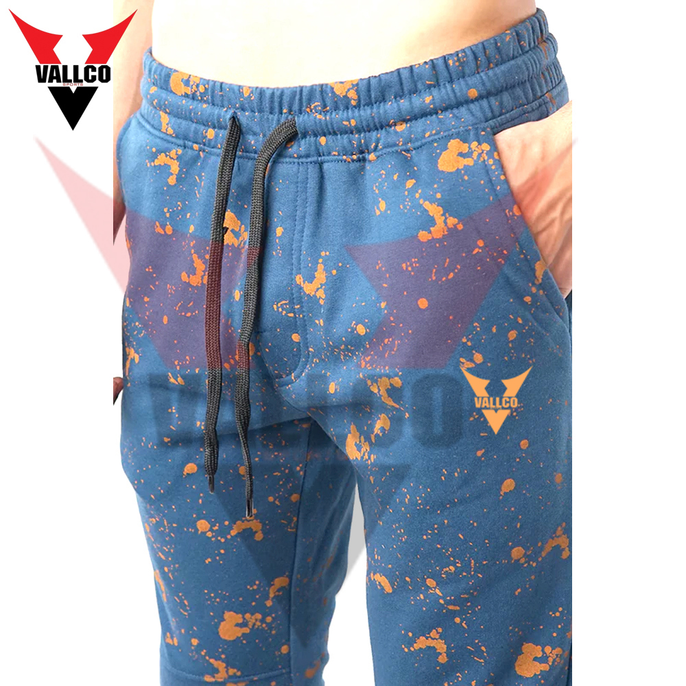 Orange Blue Contrast Color Highest Quality Breathable With Best Price Men Fleece Joggers - view 6