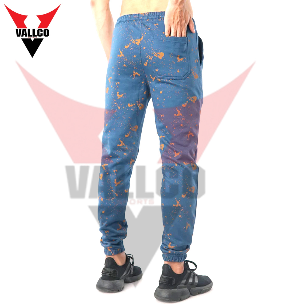 Orange Blue Contrast Color Highest Quality Breathable With Best Price Men Fleece Joggers - view 11