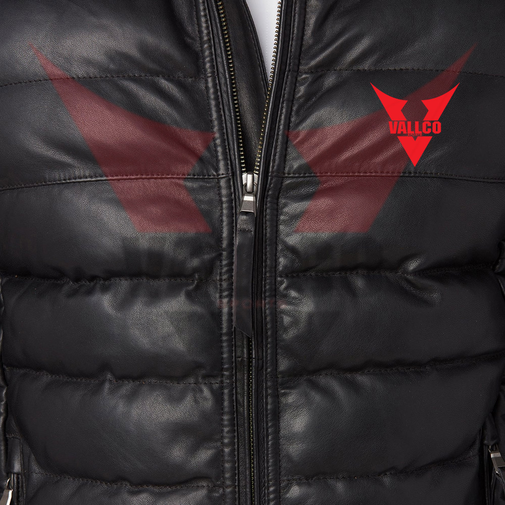 Black Color Full Zipper Style Side Pocket Premium Quality Hand Made Puffer Jackets For Men Wear - view 6