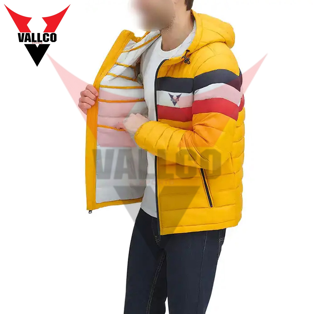 Yellow Color Red Stripe New Style  Winter Thicken Puffer Coat Warm Jacket For Men Wear - view 14