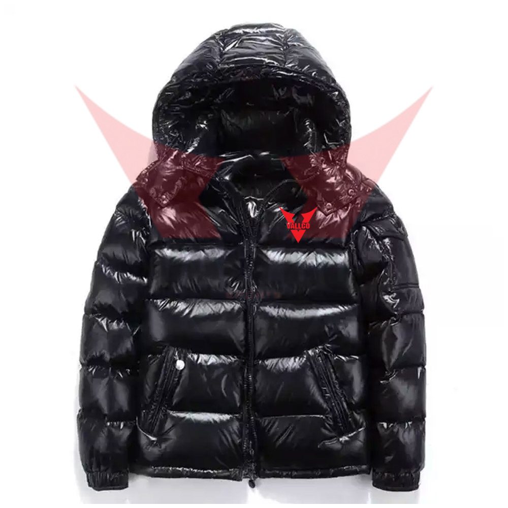 Black Color Factory Rate Full Zipper Comfortable Make Own OEM Service Latest Style Puffer Jackets