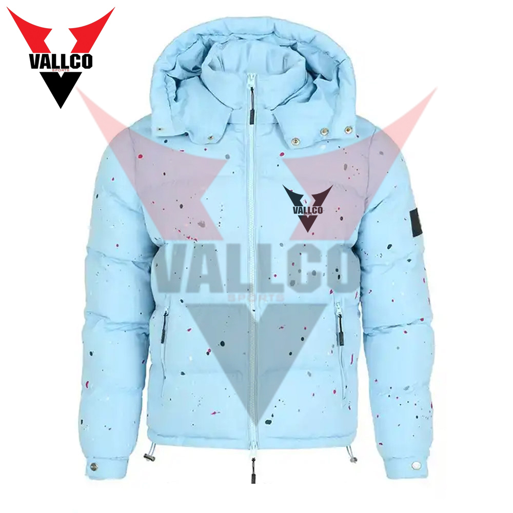 High Quality Winter Oversize Detachable Hooded Designer Puffy Coat Oem Logo Blue Men Puffer Jacket - view 2
