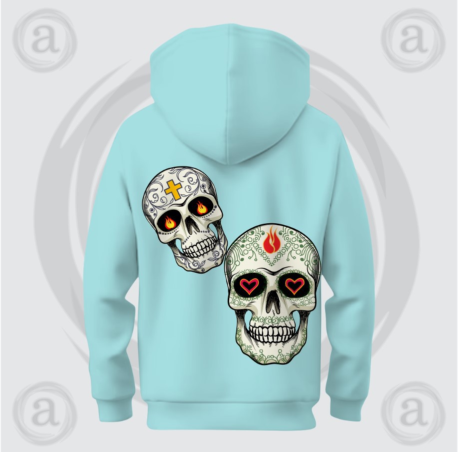 High Quality Durable Using Various Unisex Hoodie Loose-Fitting Thorn Patterned skull design Hoodie - view 2