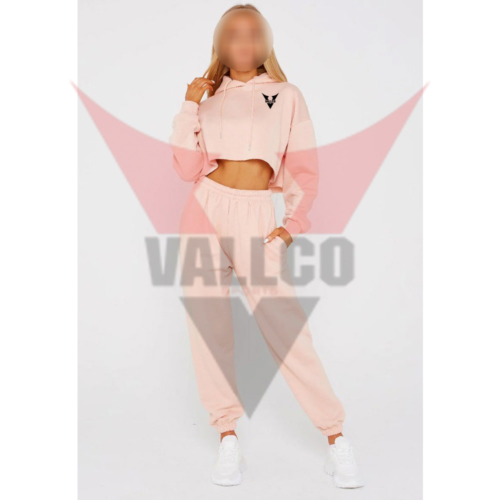 Best Material Wholesale Price Ladies Gym Crop Top Tracksuits Casual 2 Piece Tracksuit Set  - view 11