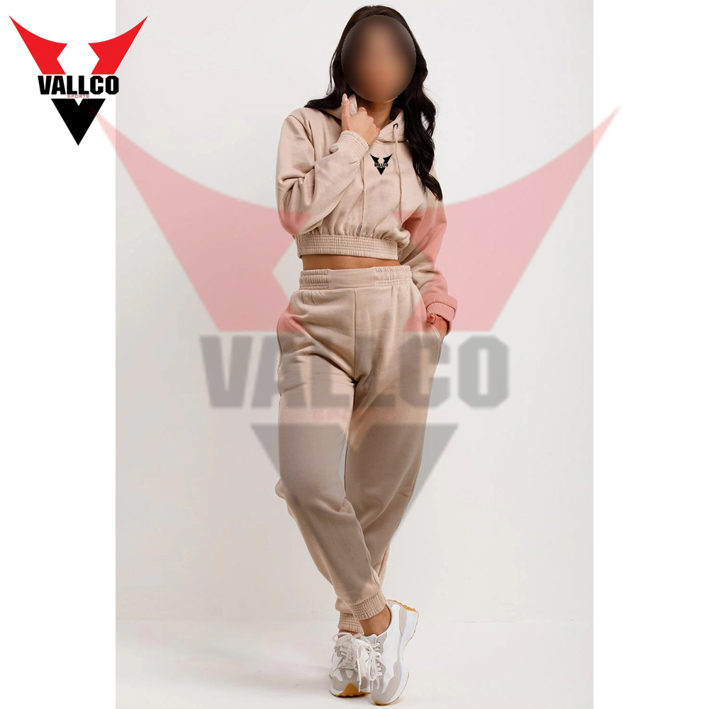 In Beige Color Women Crop Top Tracksuits Top Selling Best Quality 2 Pcs Women Active Wear Set - view 10
