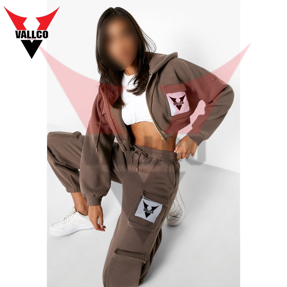 Women Pullover  Casual Wear In Brown Color Best Quality Long Sleeve Crop Top Tracksuits - view 5