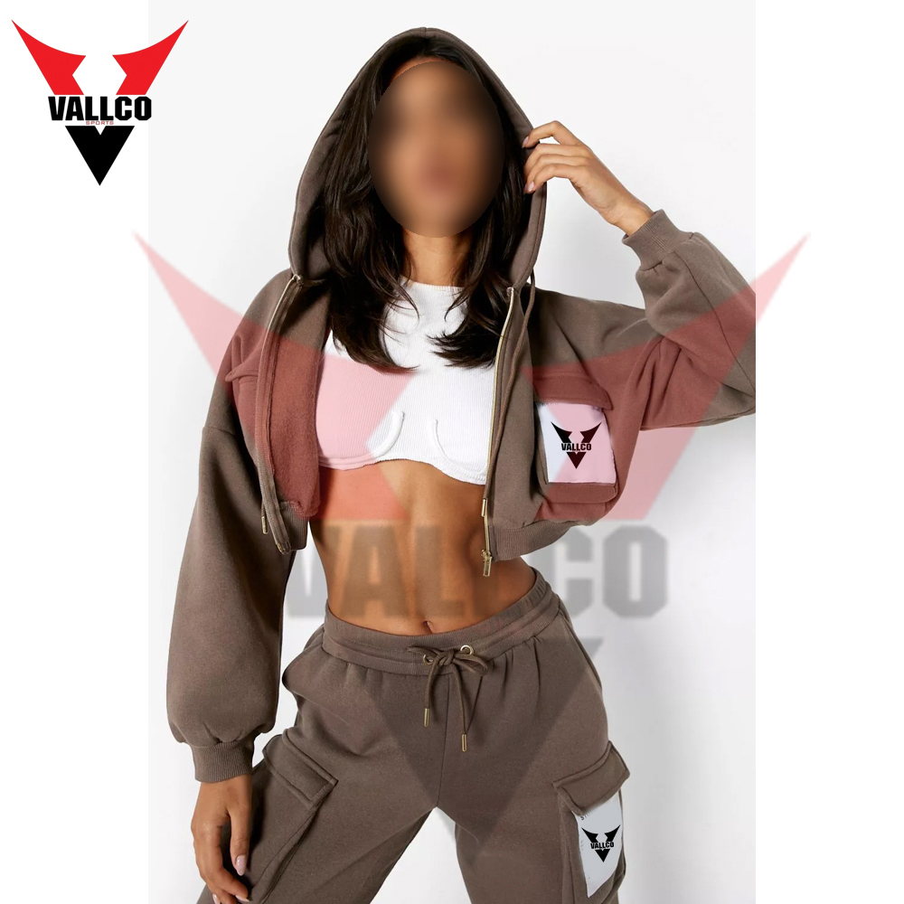 Women Pullover  Casual Wear In Brown Color Best Quality Long Sleeve Crop Top Tracksuits - view 9