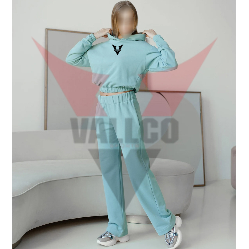 Casual Wear Comfort Fit Plus Size Cropped Hoodie & Pants Best Quality Women Wear Tracksuits - view 9