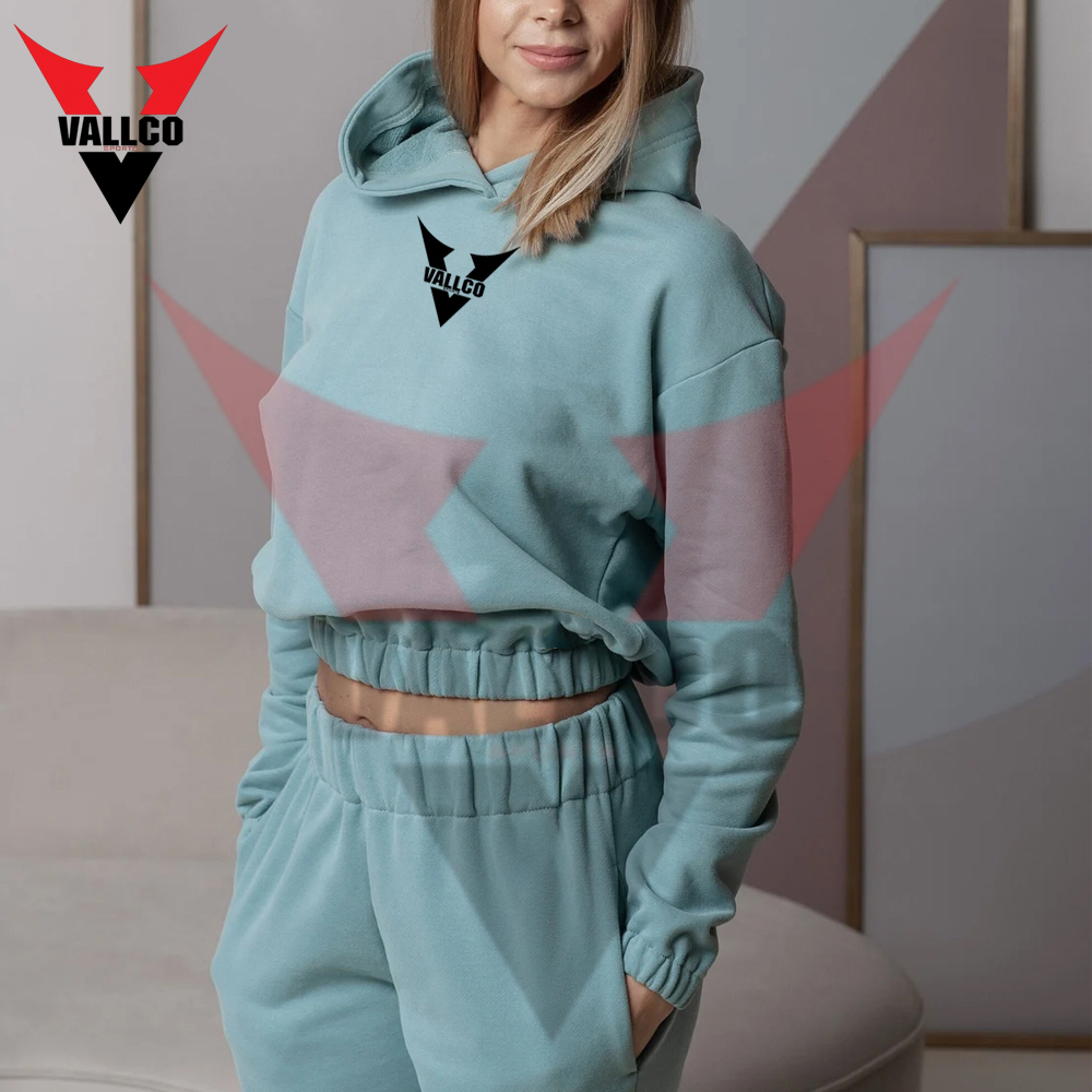 Casual Wear Comfort Fit Plus Size Cropped Hoodie & Pants Best Quality Women Wear Tracksuits - view 12