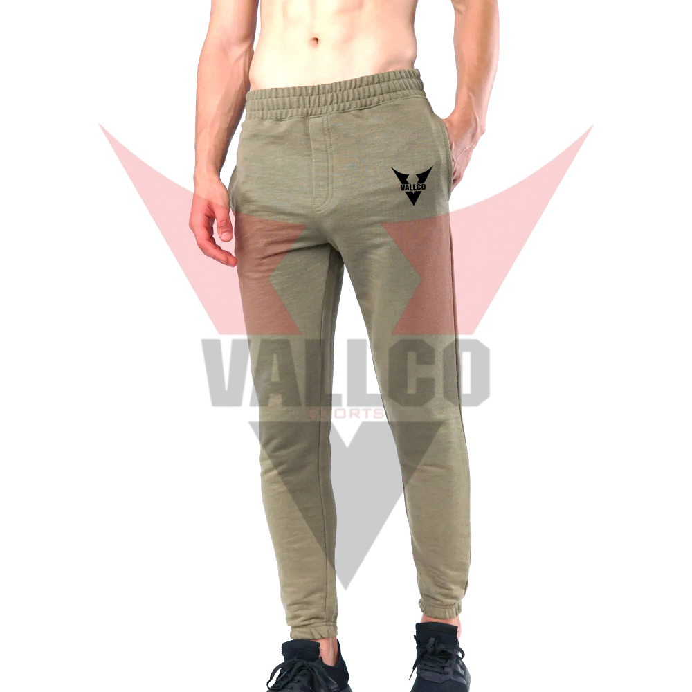 Autumn Winter Fleece Jogging Pants With Side Pockets High Waist Green Color Fleece Joggers
