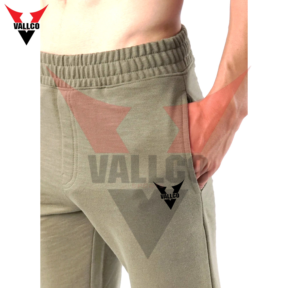 Autumn Winter Fleece Jogging Pants With Side Pockets High Waist Green Color Fleece Joggers - view 4