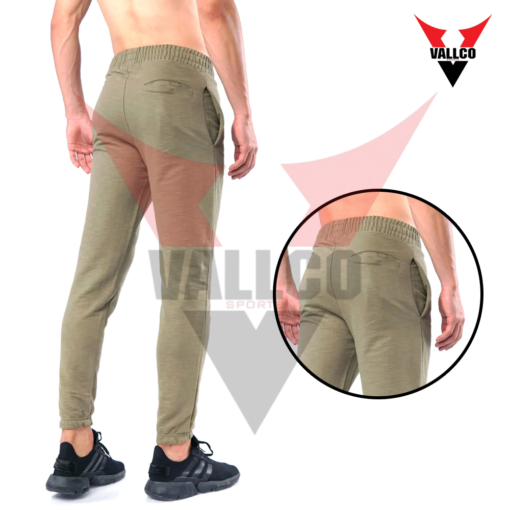 Autumn Winter Fleece Jogging Pants With Side Pockets High Waist Green Color Fleece Joggers - view 6