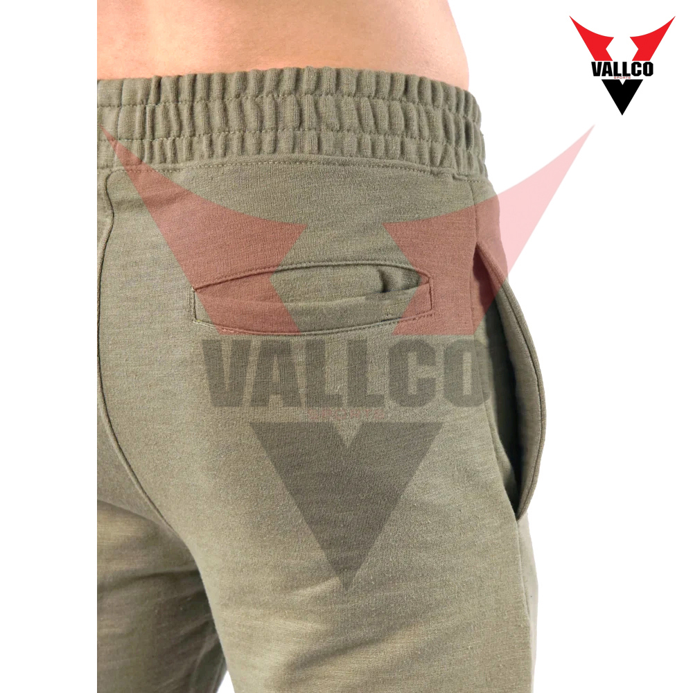 Autumn Winter Fleece Jogging Pants With Side Pockets High Waist Green Color Fleece Joggers - view 9