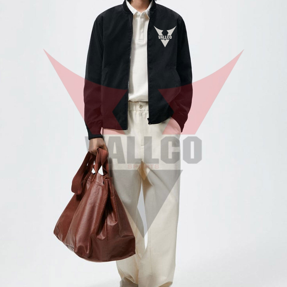 Black Color Good Quality With Reasonable Price Breathable Men Wear Bomber Jacket