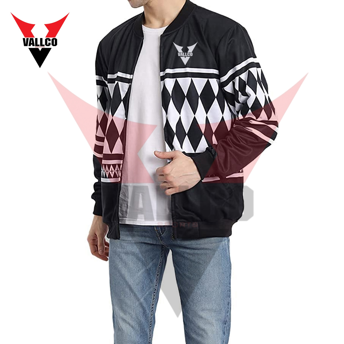 White And Black Contrast Color Good Selling Best Supplier OEM Service Latest Style Bomber Jackets - view 3