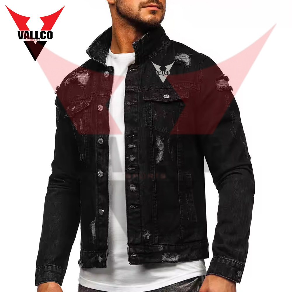 High Quality OEM Custom Cotton Wool In Black Color Casual Denim Winter Jackets For Men - view 8