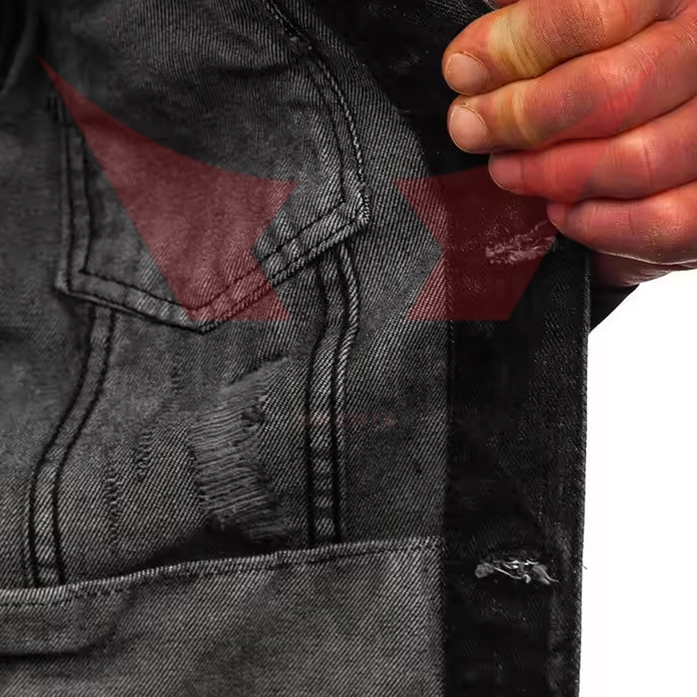 High Quality OEM Custom Cotton Wool In Black Color Casual Denim Winter Jackets For Men - view 11