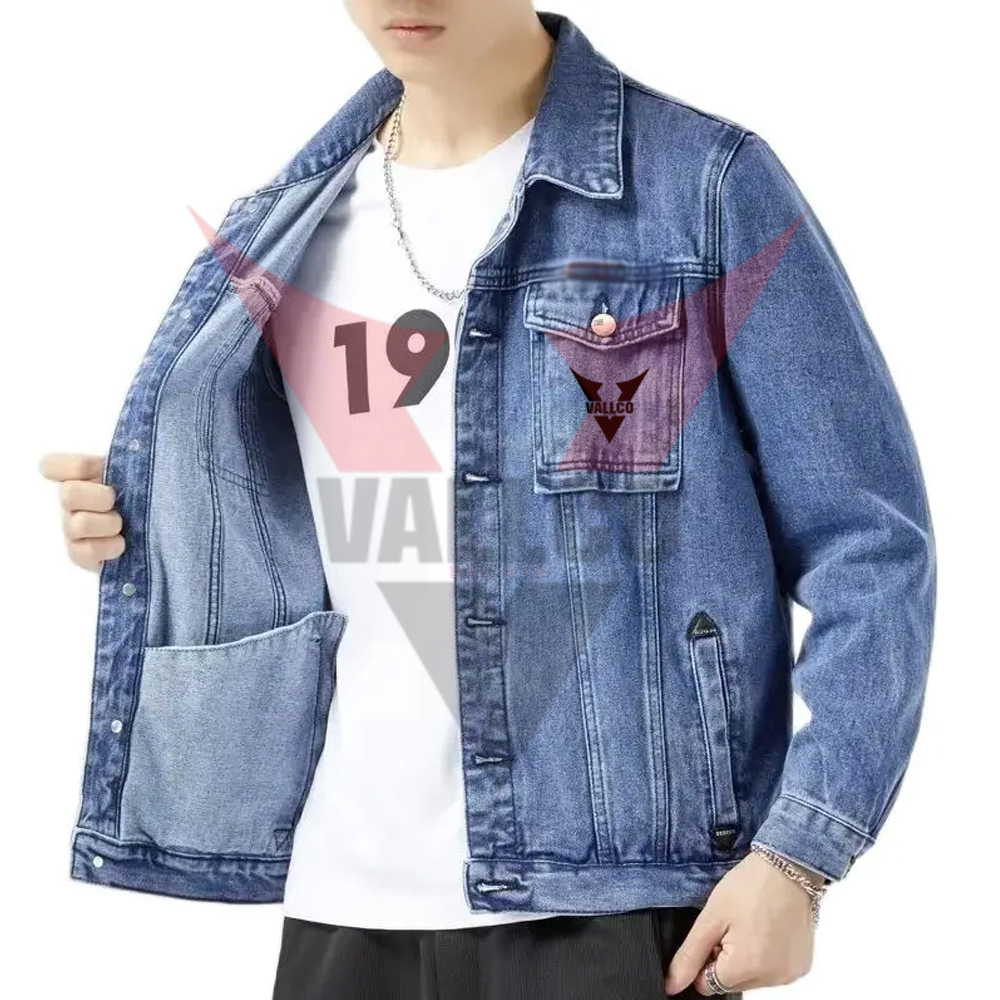 Make Your Own High Quality Best Selling Casual Wear Soft Touch Fabric Men Out Door Wear Denim Jacket