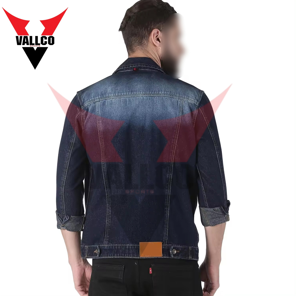 In Different Color Good Quality With Reasonable Price Customized Logo Print Men Wear Denim Jacket - view 11