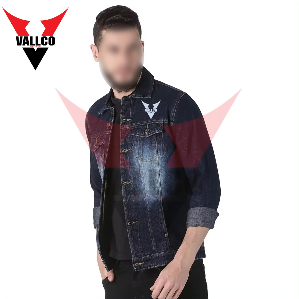 In Different Color Good Quality With Reasonable Price Customized Logo Print Men Wear Denim Jacket - view 12