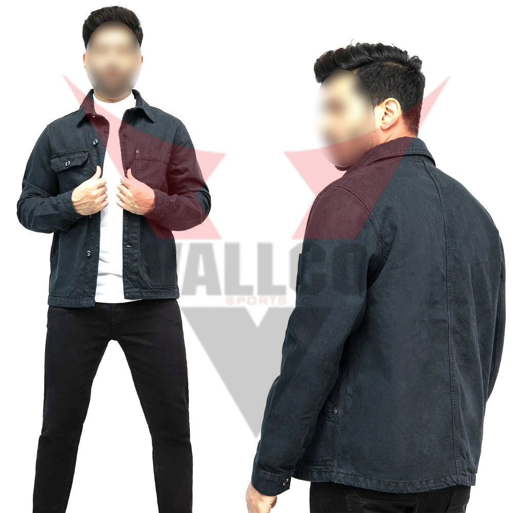 In Two Different Color Contrast Best Material Breathable Product Men Casual Wear Denim Jacket - view 4
