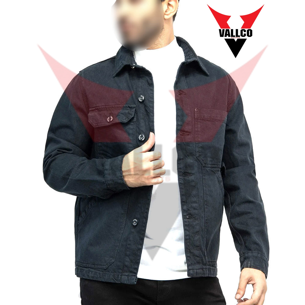 In Two Different Color Contrast Best Material Breathable Product Men Casual Wear Denim Jacket - view 6