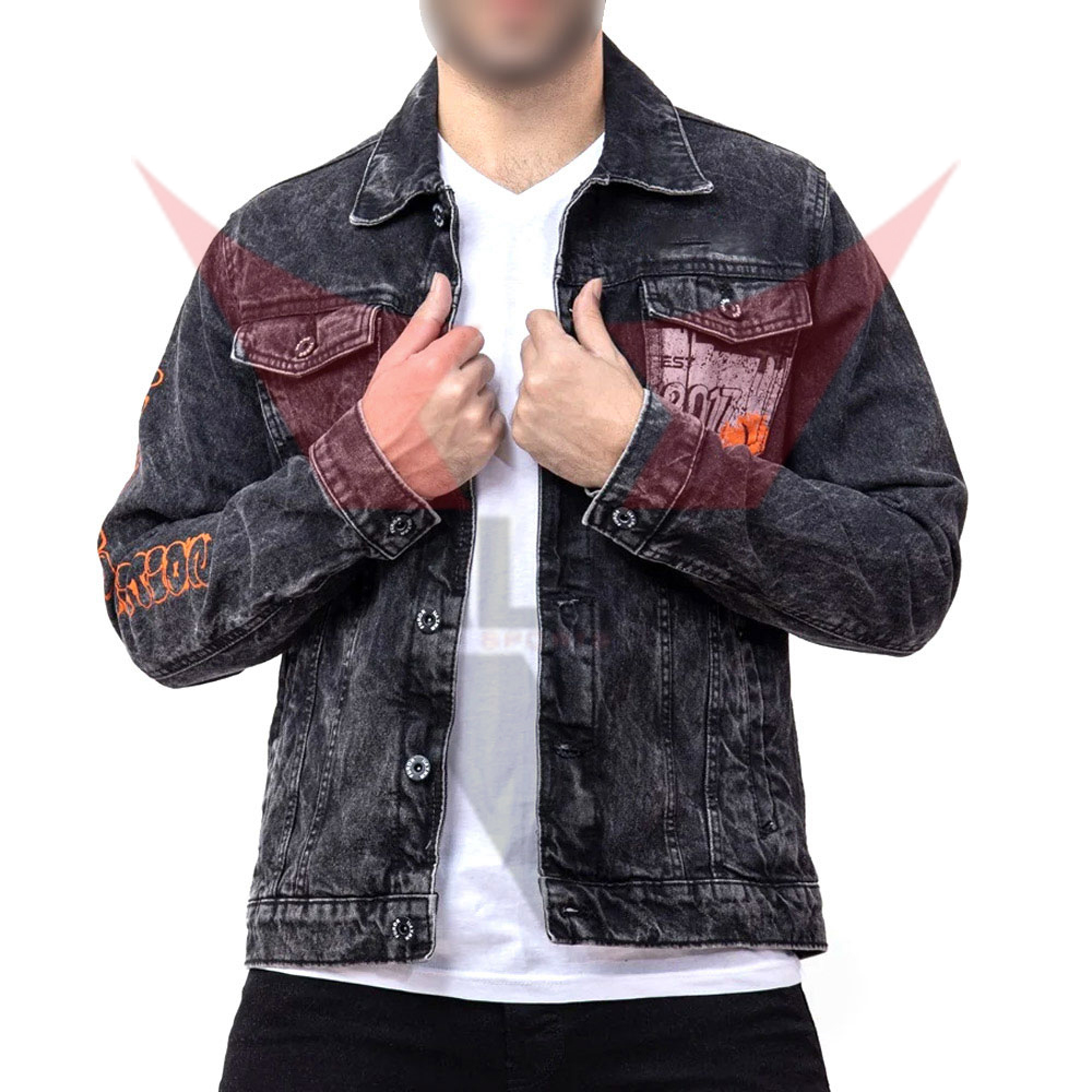 Top Sale Best Material Fabric Men Denim Jacket In Black Color Fashion Wear Product Men Denim Jacket 