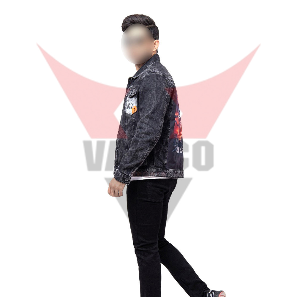 Top Sale Best Material Fabric Men Denim Jacket In Black Color Fashion Wear Product Men Denim Jacket  - view 7