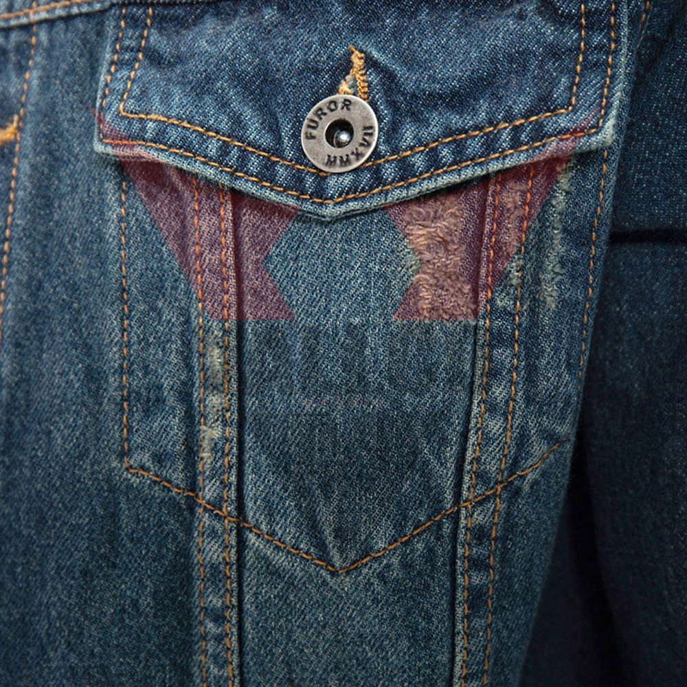 In Solid Color Popular Product Highest Quality Customized Logo Print Men Casual Wear Denim Jacket - view 5