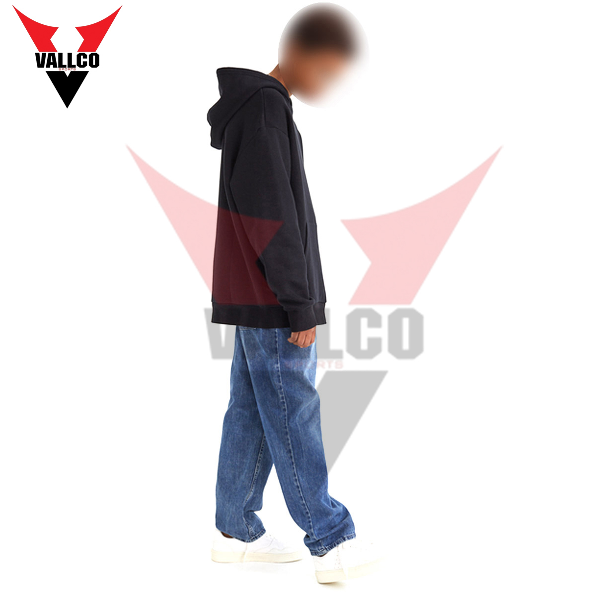 In Black Color Customized Logo Print New Arrival Breathable Men Wear Pullover Style Oversize Hoodies - view 2