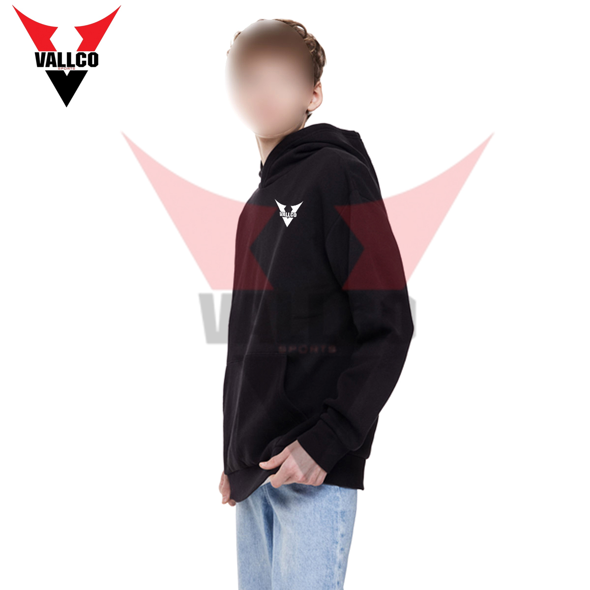 In Black Color Customized Logo Print New Arrival Breathable Men Wear Pullover Style Oversize Hoodies - view 8