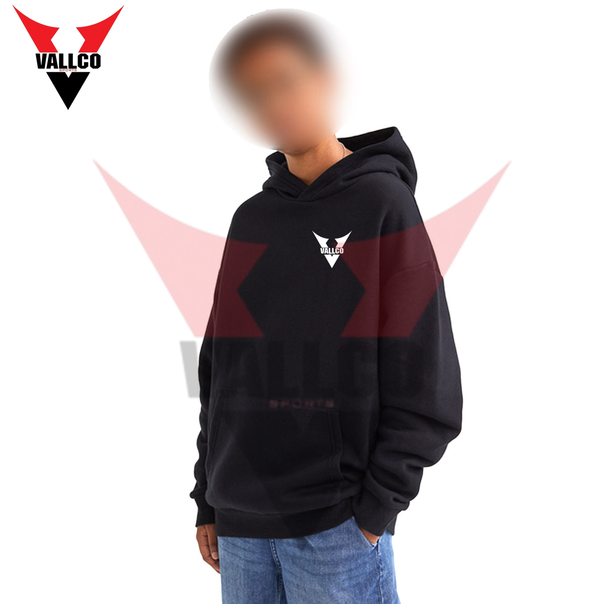 In Black Color Customized Logo Print New Arrival Breathable Men Wear Pullover Style Oversize Hoodies - view 9
