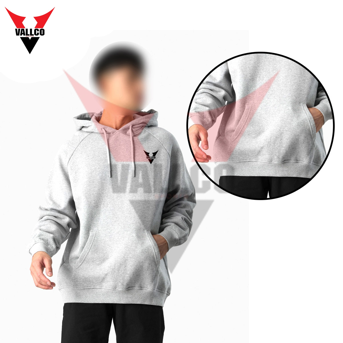 Outer Wear  Loose Fit Light Grey Color High Quality Comfortable Men Oversize Hoodies - view 4