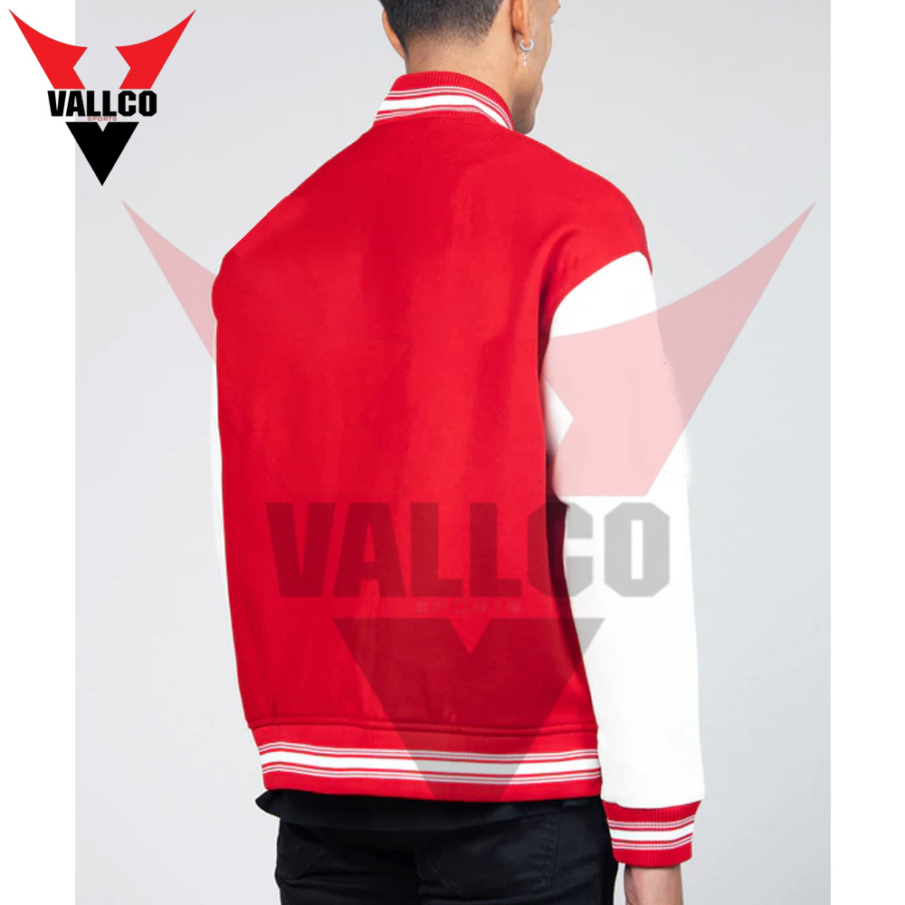 White Red Color Newest Design  Best Selling Highest Quality Street Wear Varsity Jackets - view 2
