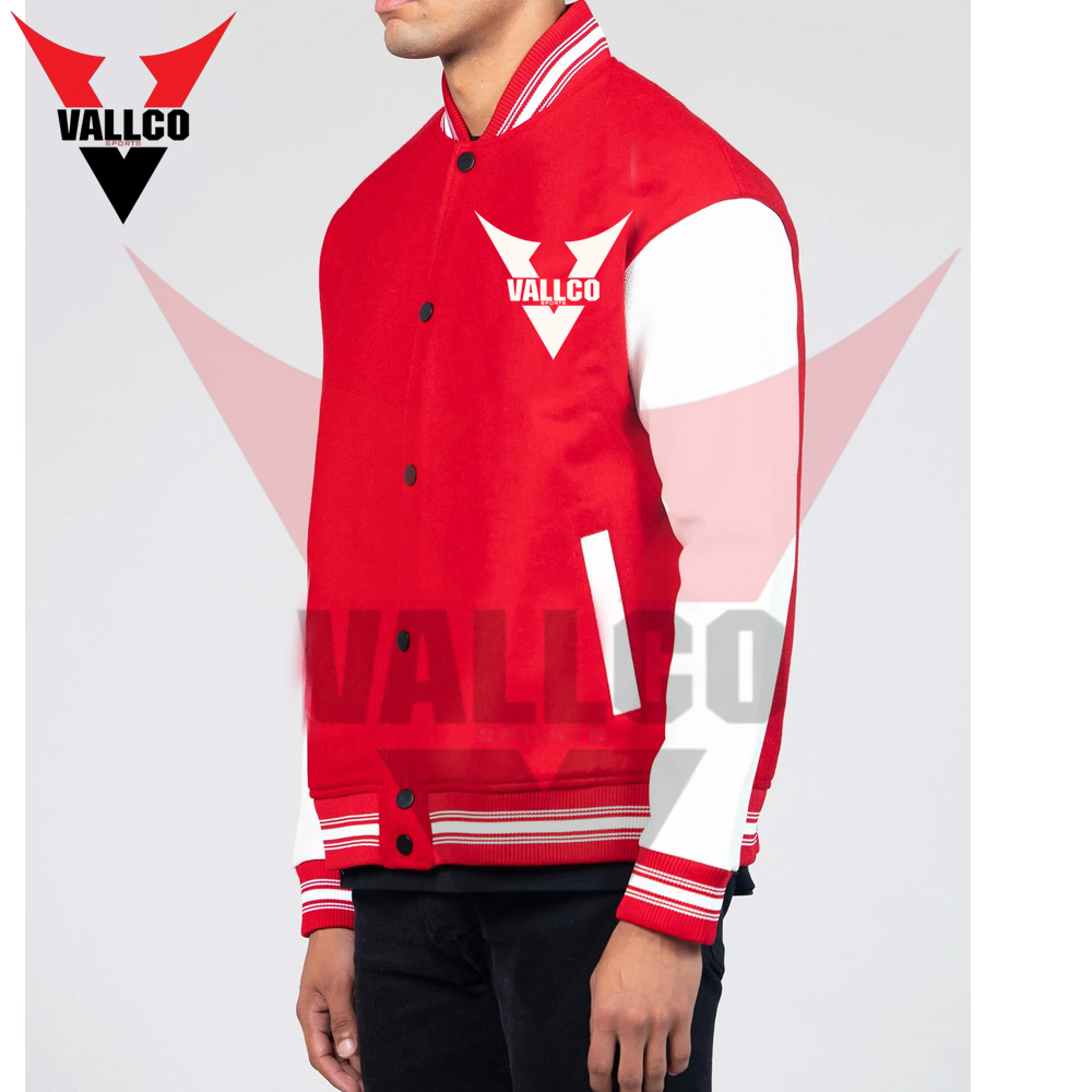 White Red Color Newest Design  Best Selling Highest Quality Street Wear Varsity Jackets - view 3