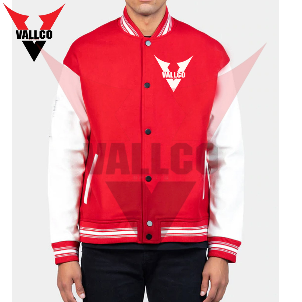 White Red Color Newest Design  Best Selling Highest Quality Street Wear Varsity Jackets - view 13