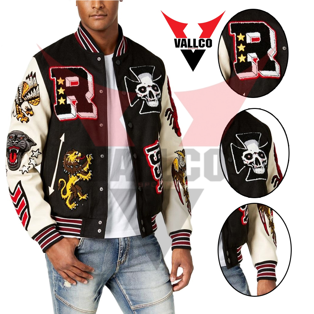 PU Leather Sleeve Good Selling Men Clothing Comfortable Product Highest Quality Wear Varsity Jackets - view 8