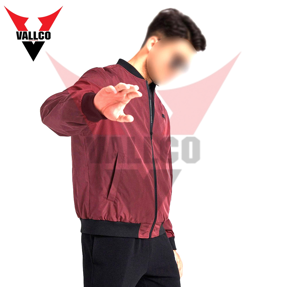 Mahroon Color With Black Stripe Good Selling High Quality Winter Wear Comfortable Men Bomber Jackets - view 14