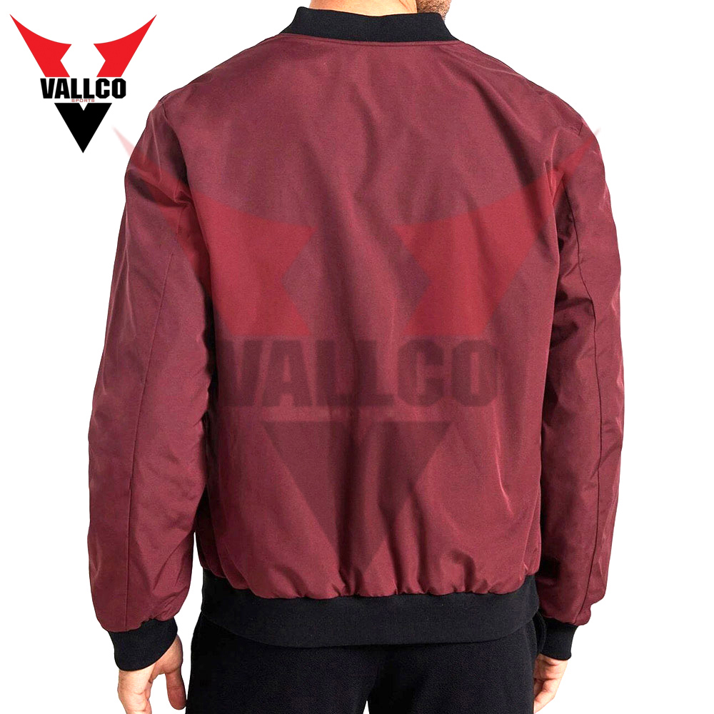Mahroon Color With Black Stripe Good Selling High Quality Winter Wear Comfortable Men Bomber Jackets - view 17