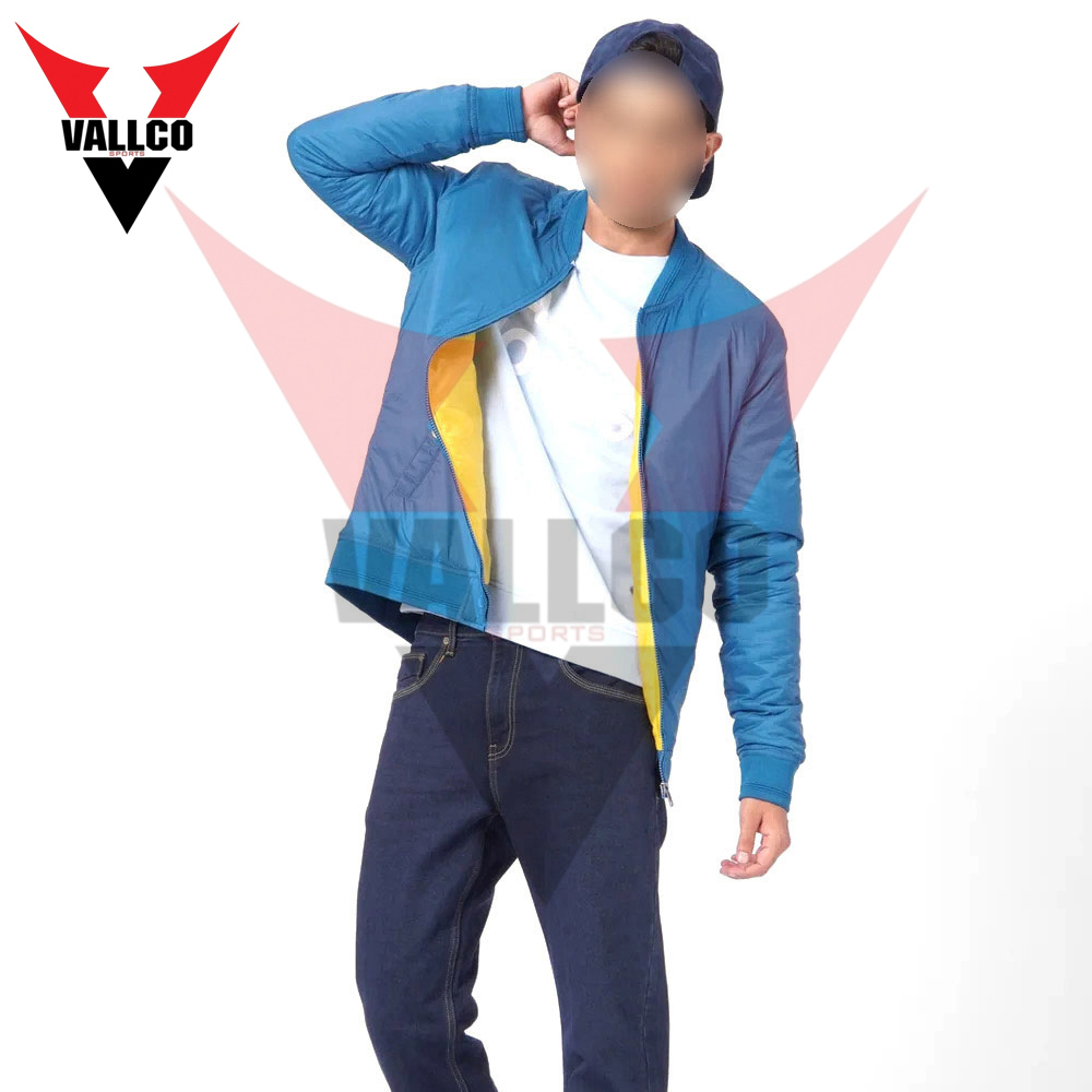  Blue Color Make Own Newest Style OEM Service Latest Style Best Soft Fabric Men Bomber Jackets - view 2
