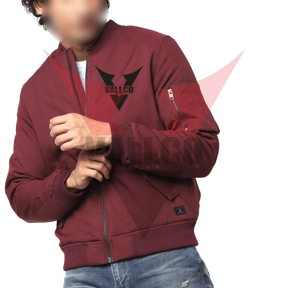 Mahroon Color Good Selling Highest Quality Comfortable Best Fabric Outer Wear Men Bomber Jackets