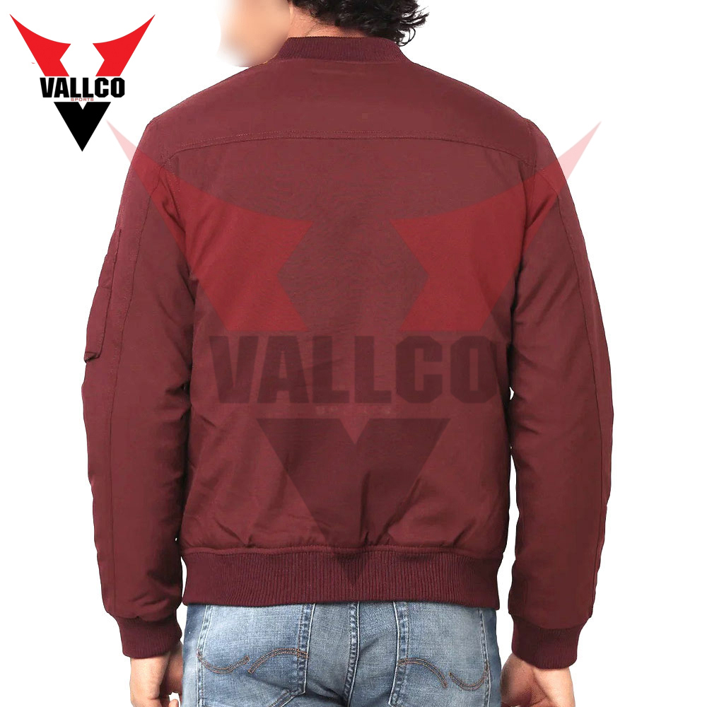 Mahroon Color Good Selling Highest Quality Comfortable Best Fabric Outer Wear Men Bomber Jackets - view 3