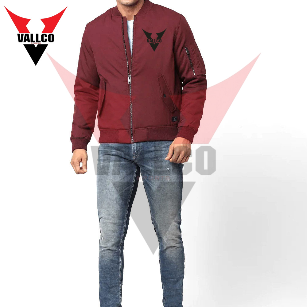 Mahroon Color Good Selling Highest Quality Comfortable Best Fabric Outer Wear Men Bomber Jackets - view 4