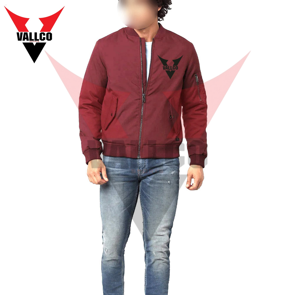 Mahroon Color Good Selling Highest Quality Comfortable Best Fabric Outer Wear Men Bomber Jackets - view 7