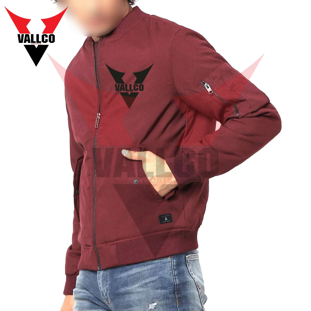 Mahroon Color Good Selling Highest Quality Comfortable Best Fabric Outer Wear Men Bomber Jackets - view 15