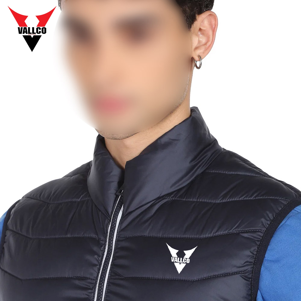 Wholesale Rate With Best Quality Outer Wear Men Navy Stand Collar Sleeveless Solid Puffer Jacket - view 13