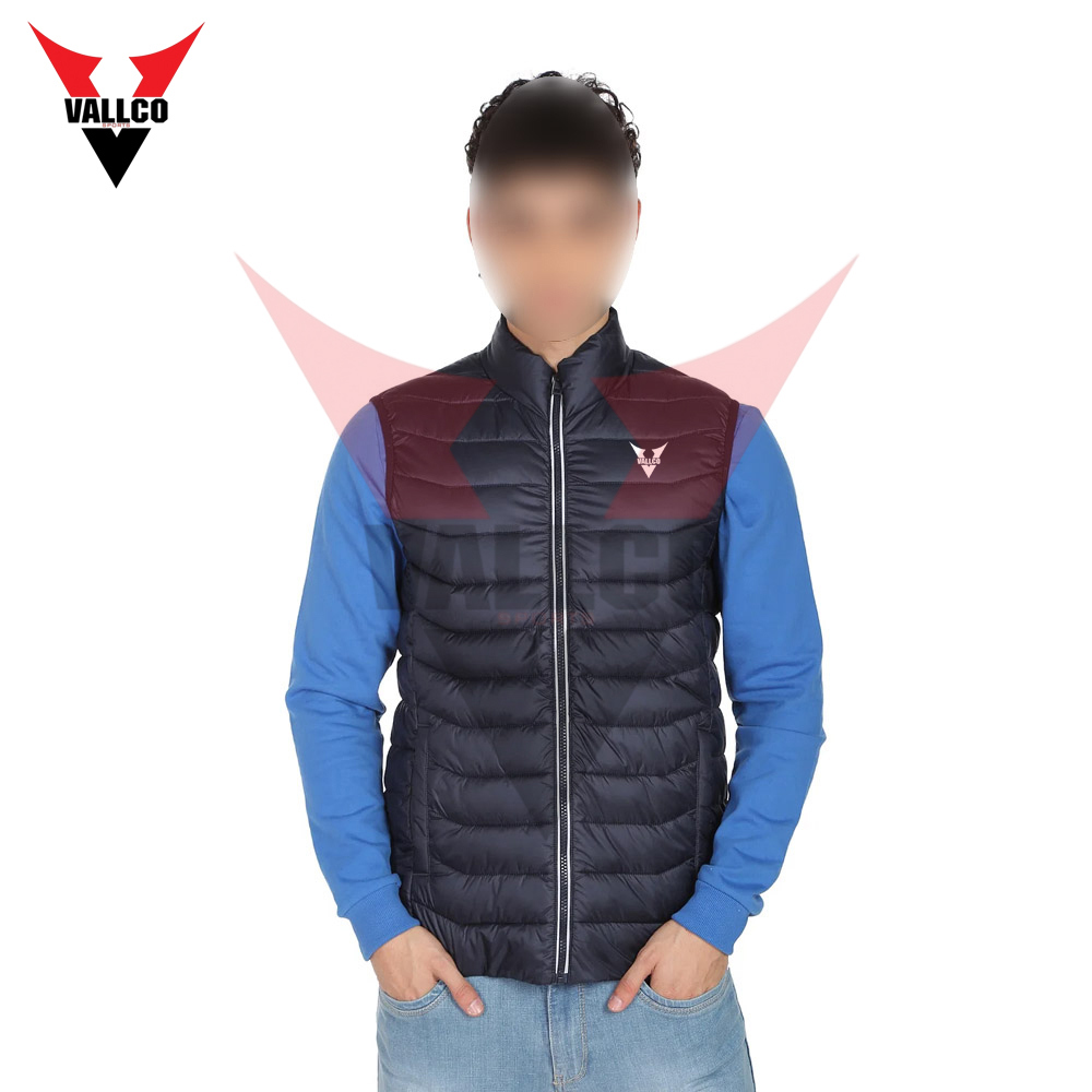 Wholesale Rate With Best Quality Outer Wear Men Navy Stand Collar Sleeveless Solid Puffer Jacket - view 21